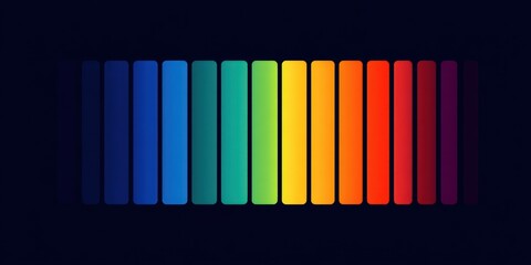 Colorful gradient bars arranged in a row on a dark background