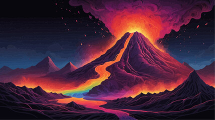 Volcano of Neon Streams