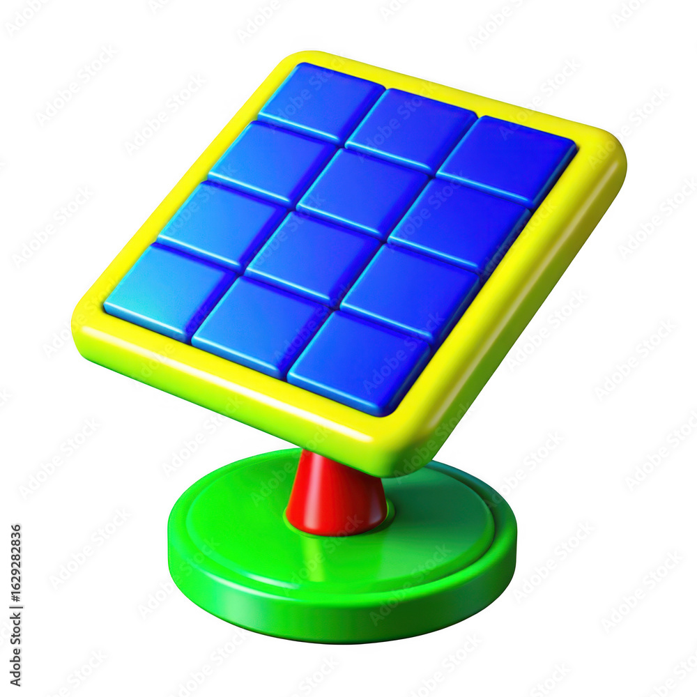 Poster 3d colorful puzzle cube toy isolated on transparent background