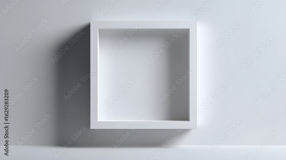 Aufkleber floating white square frame with drop shadow
