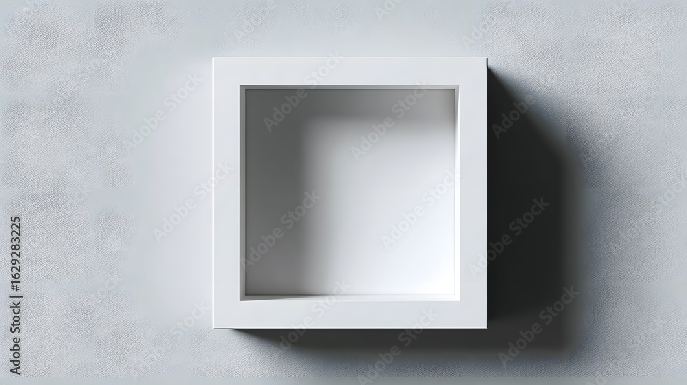 Aufkleber floating square white frame with drop shadow