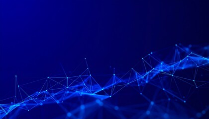 Abstract network lines digital connections on blue background, symbolizing data, communication, technology, and futuristic innovation in cyberspace environments.
