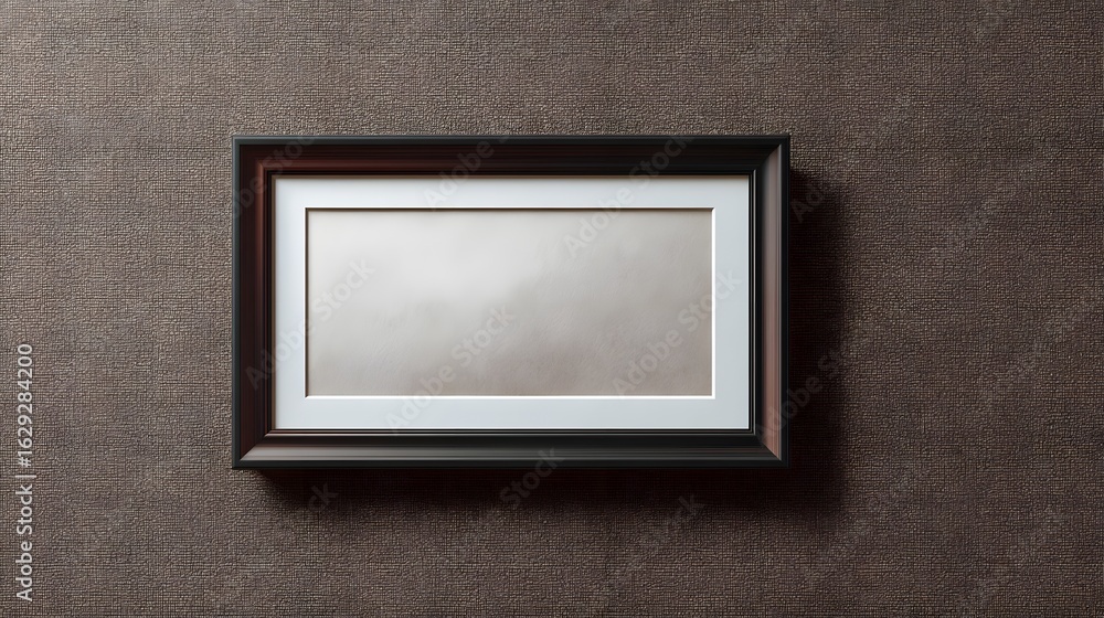 Poster empty rectangular frame for artwork mockup long title empty wooden frame with minimalist design show