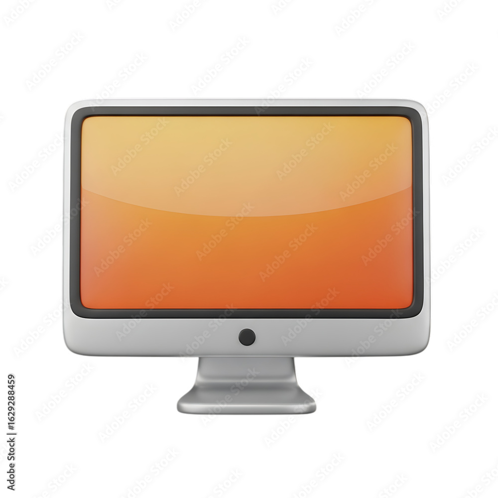 Fototapete modern computer monitor displaying a warm orange gradient isolated on transparent background