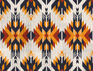 Aztec pattern on beige background.Beige arrow border shape.Triangle pattern.Native American...