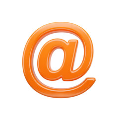 Obraz premium Glossy orange at symbol isolated on transparent background