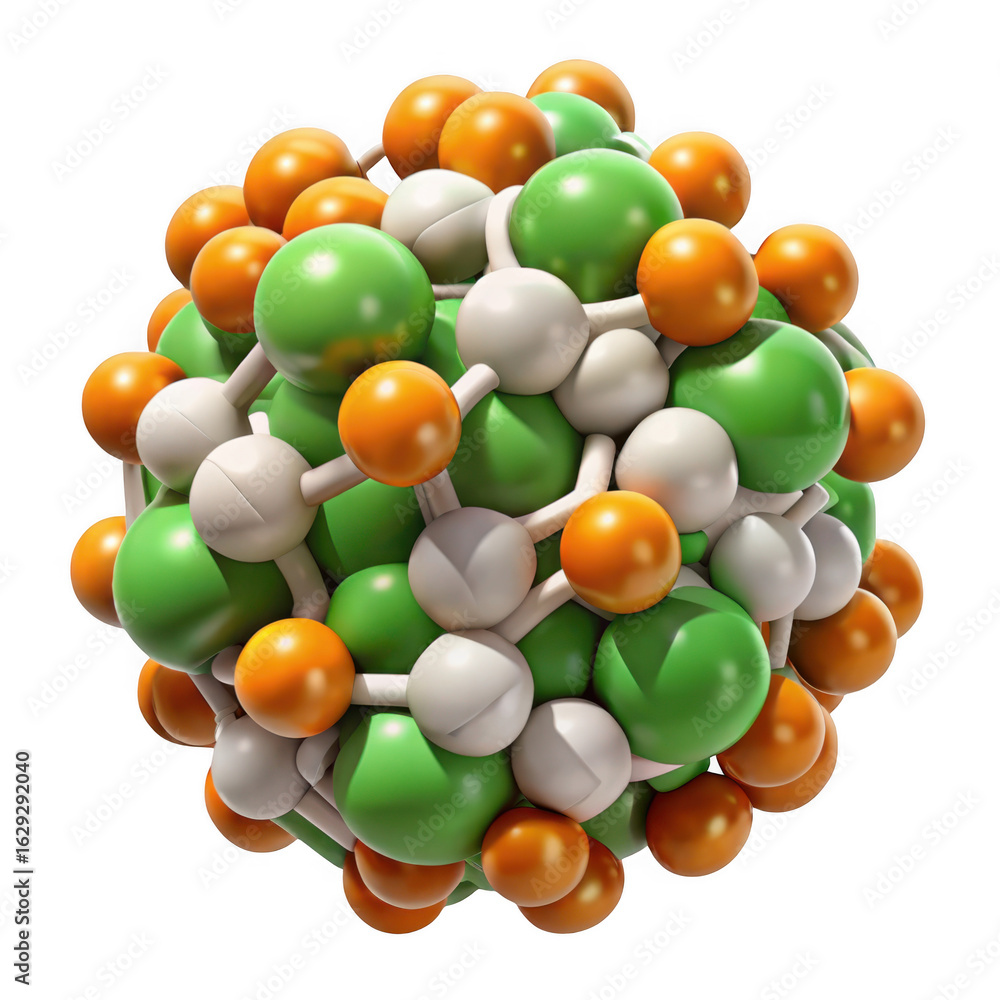 Poster 3d molecular structure of a complex compound isolated on transparent background