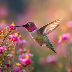 Fototapeta premium hummingbird feeding on a flower