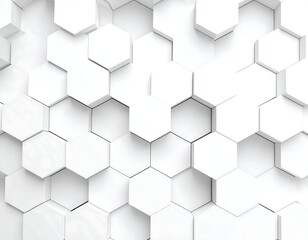 Fototapeta premium Abstract 3D rendering of a white hexagonal pattern, creating a textured surface