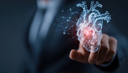 Touching the Future of Medicine: A Glowing Plexus Heart at a Fingertip