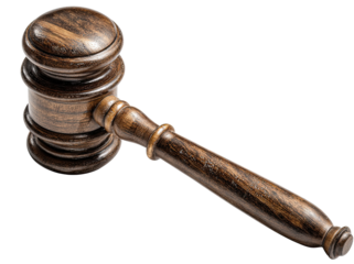 Wooden gavel in profile