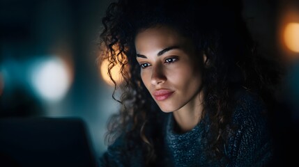 Young entrepreneur reviewing business performance metrics on laptop