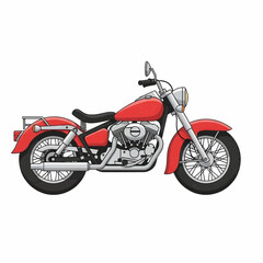 Obraz premium Vintage Red and Silver Classic Motorcycle with Chrome Engine and Retro Styling