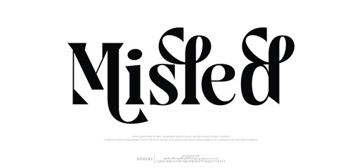 Misled Elegant  modern logo alphabet fonts. Typography minimalist urban sana serif digital fashion future creative logos fonts. vector illustration