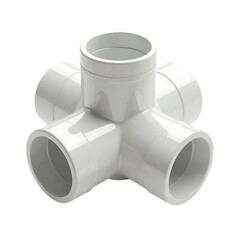 White pvc pipe fitting connector with multiple outlets