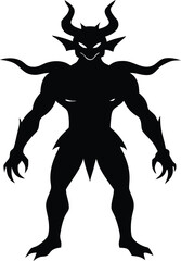 Fototapeta premium devil silhouette vector elements illustration spooky Halloween clipart for design and decoration