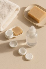 Morning Eye Care Ritual – Contact Lens Case with Towel, Soap, and Light