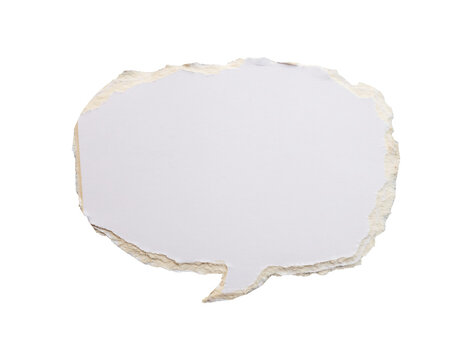 white paper speech bubble isolated on white background
