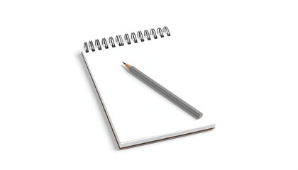 Blank spiral notebook with pencil
