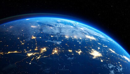 Obraz premium Earth at night from space (2)
