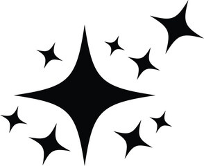 sparkle star icon set.  Collection of bright fireworks. modern Retro futuristic icons. spark glitter symbol. magic party light. Star shine twinkle glow.