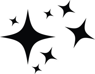 Sparkle star icon set. black sparkle shapes. Sunburst retro sale badge. sparkle graphics for decoration. star blank label.  twinkling stars
