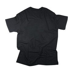 Blank t-shirt black template front and back view on white background. Short Sleeve mock-up