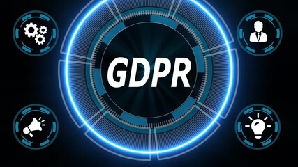 GDPR Personal data protection regulation cyber security. Business, Technology, Internet and network concept. 4k video - Powered by Adobe