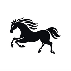 Elegant Horse Silhouette &ndash; Vector Illustration of Running Stallion"