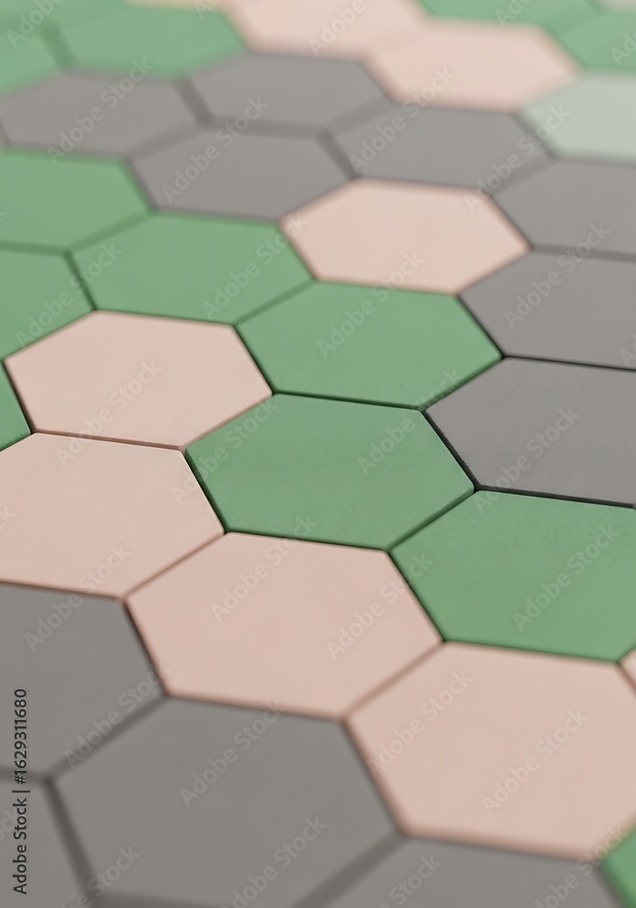 Poster Abstract geometric honeycomb pattern creating visual rhythm and subtle depth in design