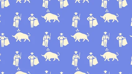 Fototapete Stierkampf Bull fighting pattern design multicolored  © SEEDPULSE