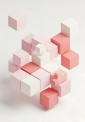 Obraz premium Geometric composition with delicate pastel hues creating a modern abstract artwork