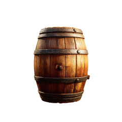 Obraz premium Wooden barrel against black background