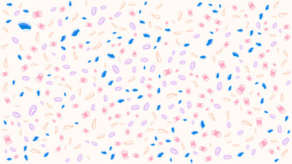 SEAMLESS HAND DRAWN DOODLE BLOB SHAPES PATTERN TEXTURE COLORFUL TEMPLATE ABSTRACT BACKGROUND TRENDY DESIGN VECTOR
