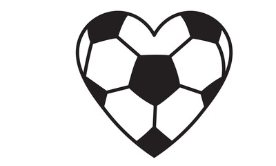 Obraz premium Soccer Ball Heart Vector and Clip Art 