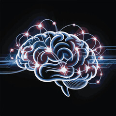 Obraz premium Glowing human brain