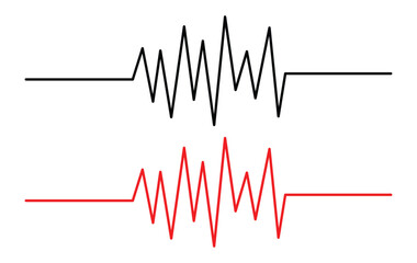 heart rhythm set , Electrocardiogram, ECG - EKG signal, Heart Beat pulse line concept design element isolated on transparent background, Concept of sport. Signs of rhythm in eps 10.