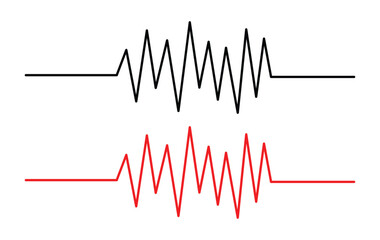 Heartbeat line collection with heart symbol, cardiology, medical pulse, ECG, EKG design, healthcare clipart vector illustration, health monitoring, digital heartbeat graphics in eps 10.