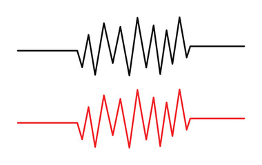 Heartbeat line collection with heart symbol, cardiology, medical pulse, ECG, EKG design, healthcare clipart vector illustration, health monitoring, digital heartbeat graphics in eps 10.