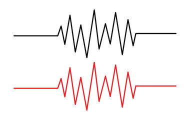 Heartbeat line collection with heart symbol, cardiology, medical pulse, ECG, EKG design, healthcare clipart vector illustration, health monitoring, digital heartbeat graphics in eps 10.