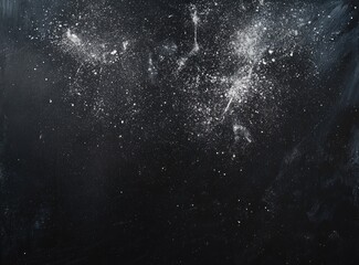 Fototapeta premium Dark background with scattered white dust and speckles, creating a textured, cosmic effect
