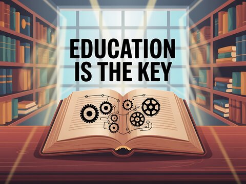 Unlock your potential through education with this captivating image of knowledge and learning resources