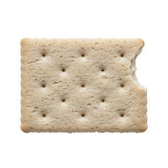 Cracker with a bite mark isolated