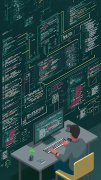 Developer reviewing blockchain transaction logs and running performance tests on a local blockchain node highlighting the iterative process of decentralized app development.