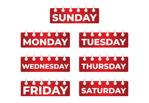 Calender days of the week set every day a week vector