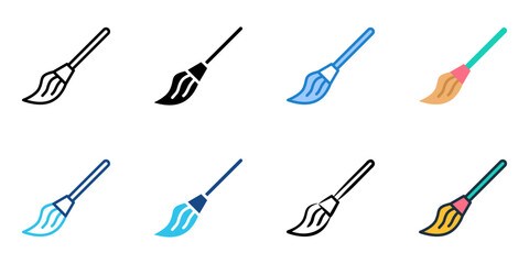 Paintbrush icon set multiple style collection 
