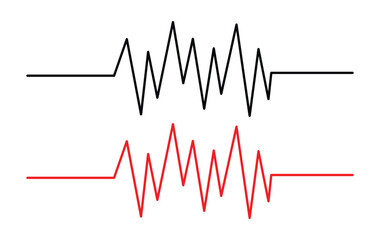 Heartbeat line collection with heart symbol, cardiology, medical pulse, ECG, EKG design, healthcare clipart vector illustration, health monitoring, digital heartbeat graphics in eps 10.