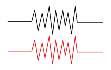 Heart beat icon set. Wave pulse. Cardio graph symbol. Medical icon, healthcare symbol, vital signs symbol, health icon, heartbeat line, cardiograph icon, heart rhythm symbol. Vector illustrator in eps