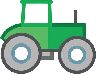 Green tractor icon isolated on transparent background