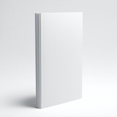 Naklejka premium Blank white book standing upright against a light gray background